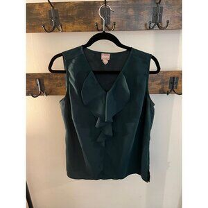 Chico's forest green silky blouse size 1/Medium